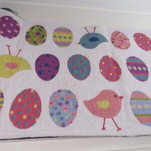 Easter Spring White with Eggs Chicks 13x72 in 6 ft Table Runner